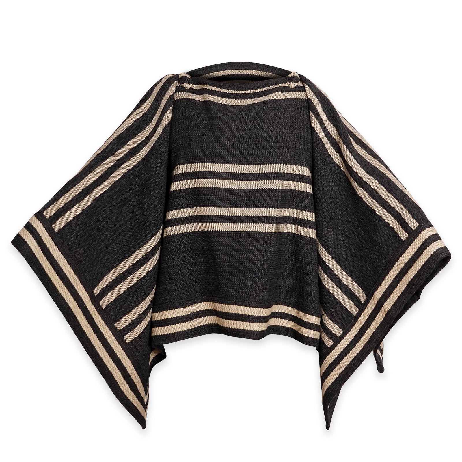 MANTA LISTADO DE LANA BEIGE