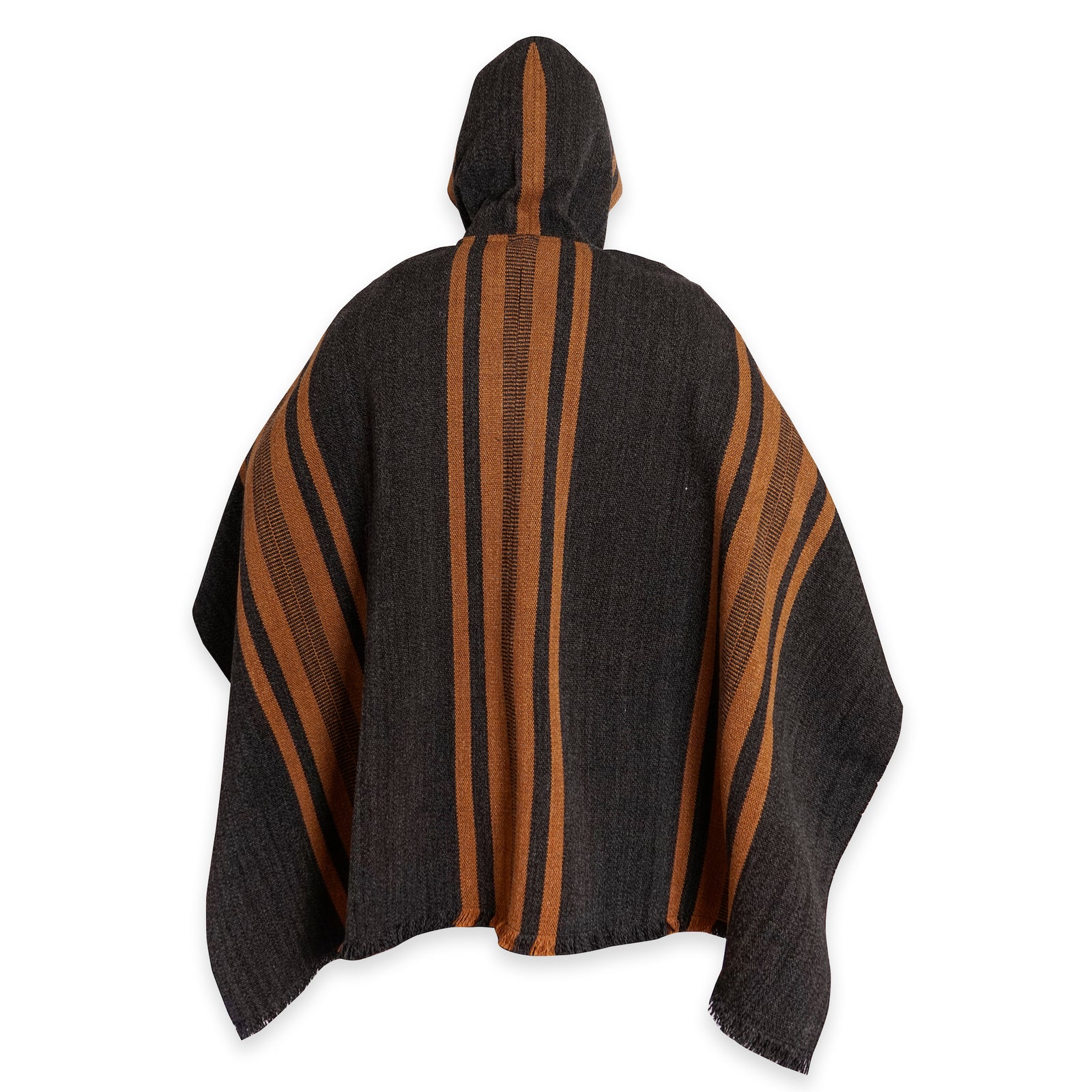 PONCHO LISTADO DE LANA GRIS