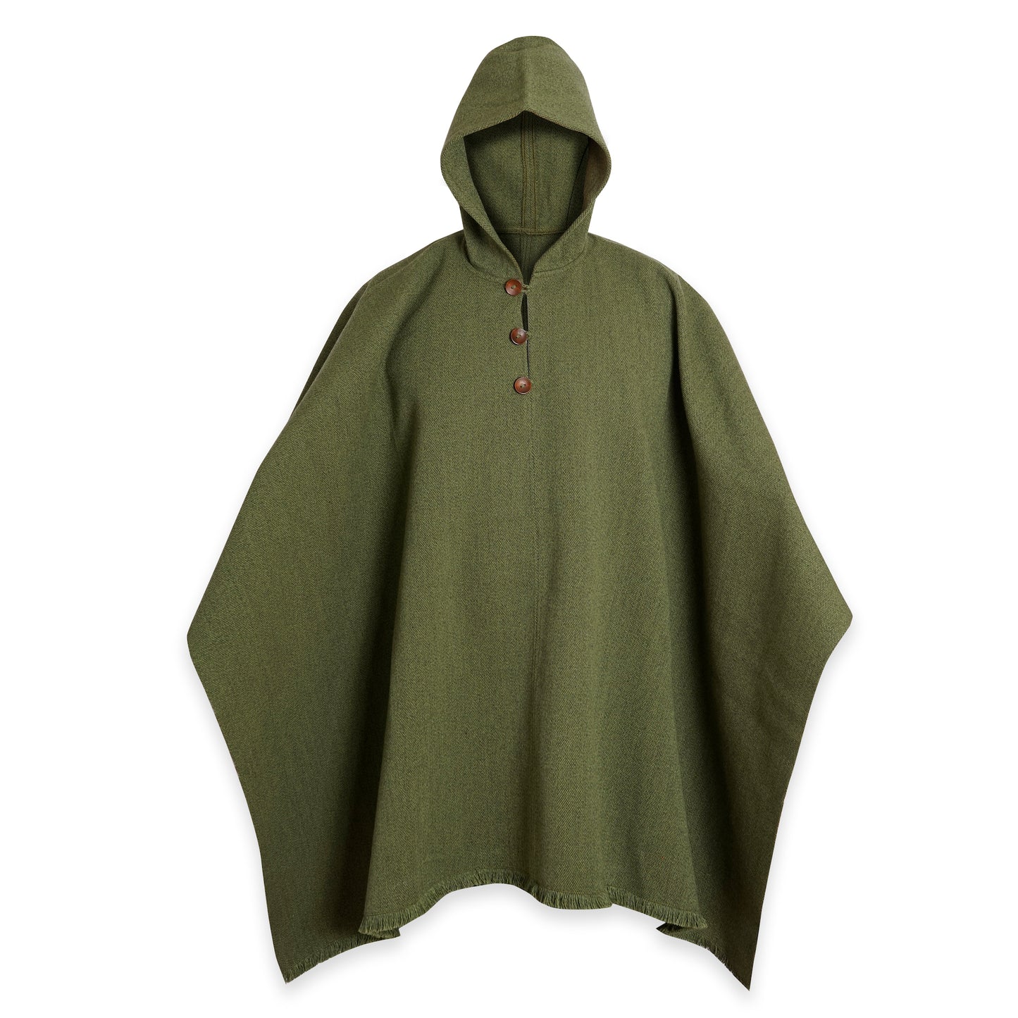 PONCHO DE LANA AZUL CON GORRO