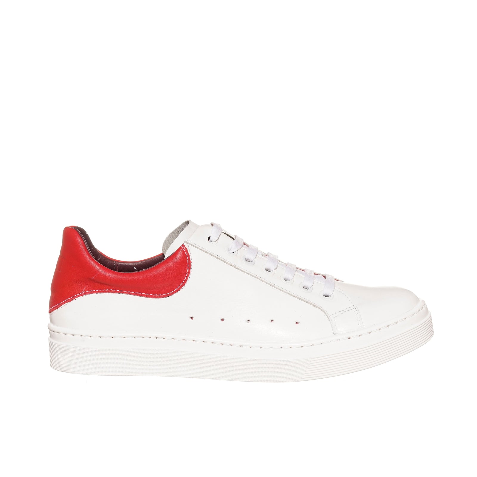 Zapatilla Nevado Blanca Talonera Roja