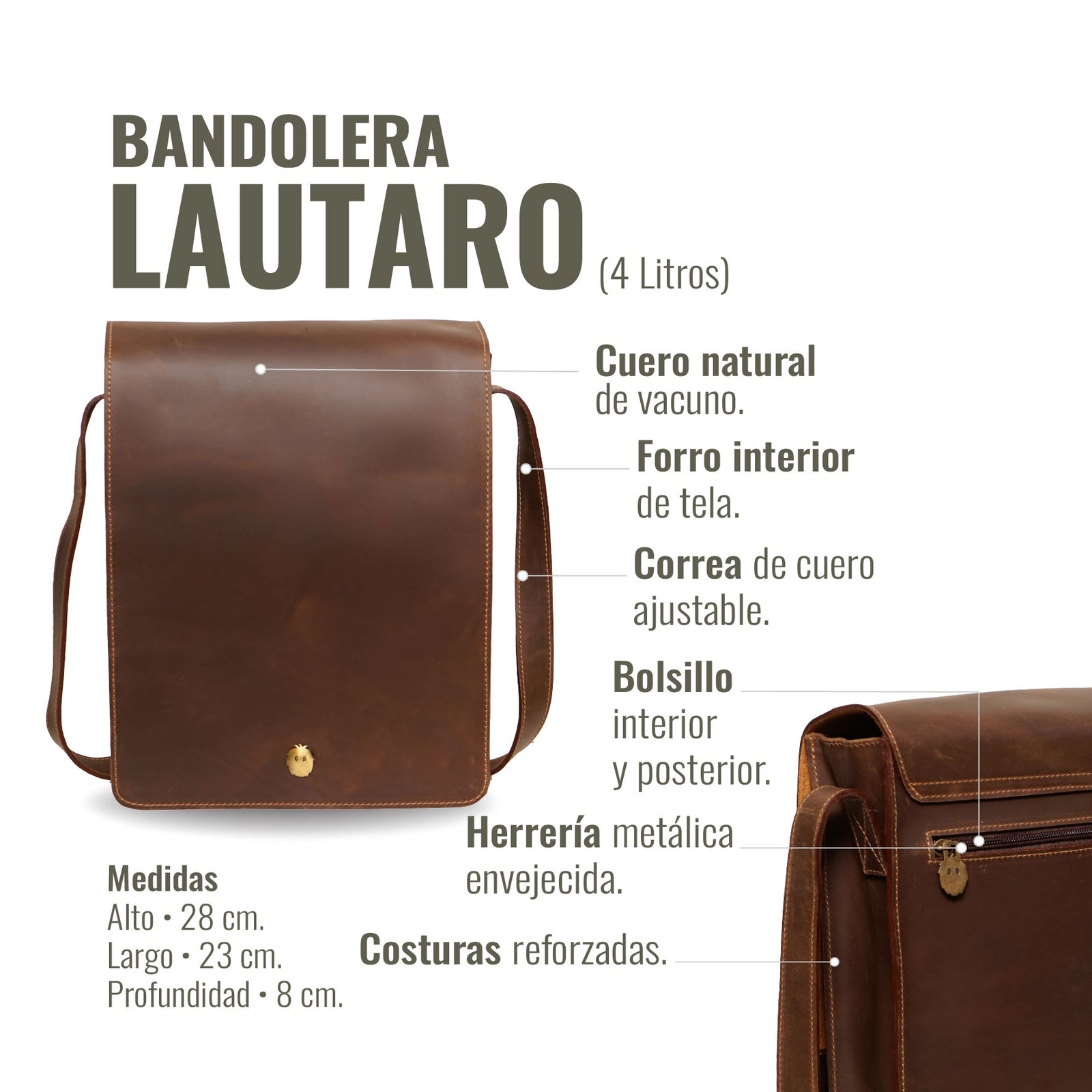 BANDOLERA LAUTARO CHOCOLATE