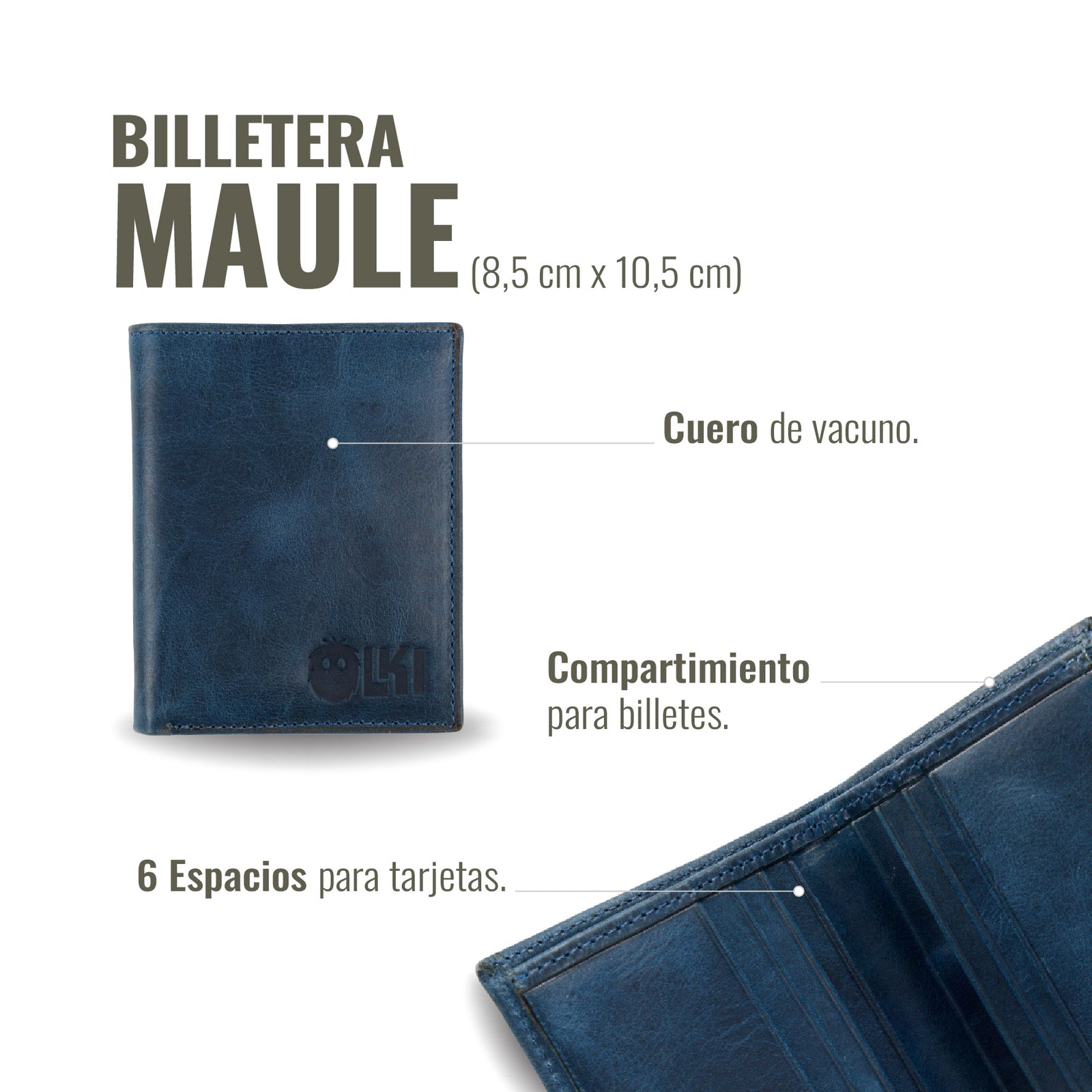 BILLETERA VERTICAL MAULE AZUL