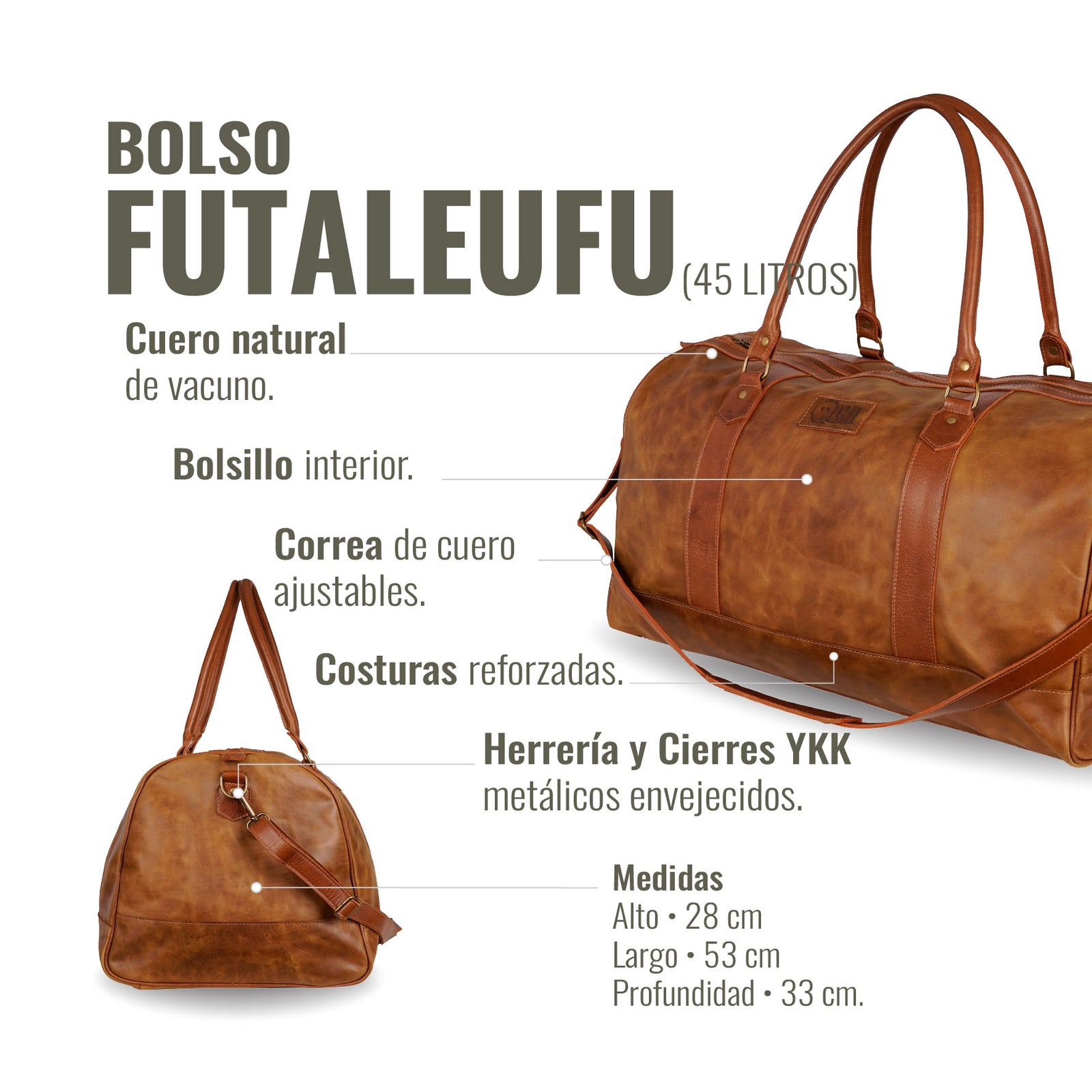 BOLSO FUTALEUFU CARAMEL COMBINADO
