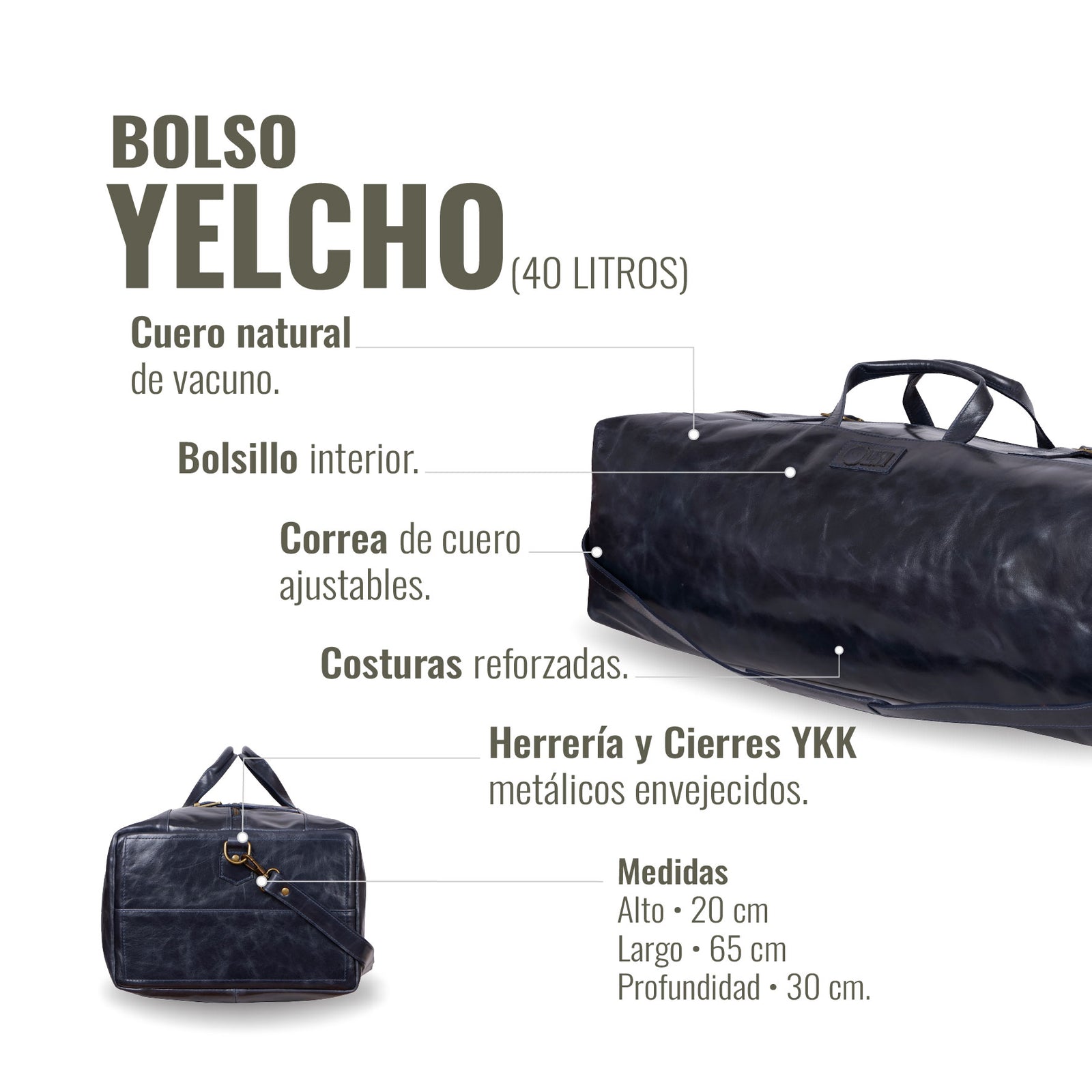 BOLSO YELCHO AZUL MARINO