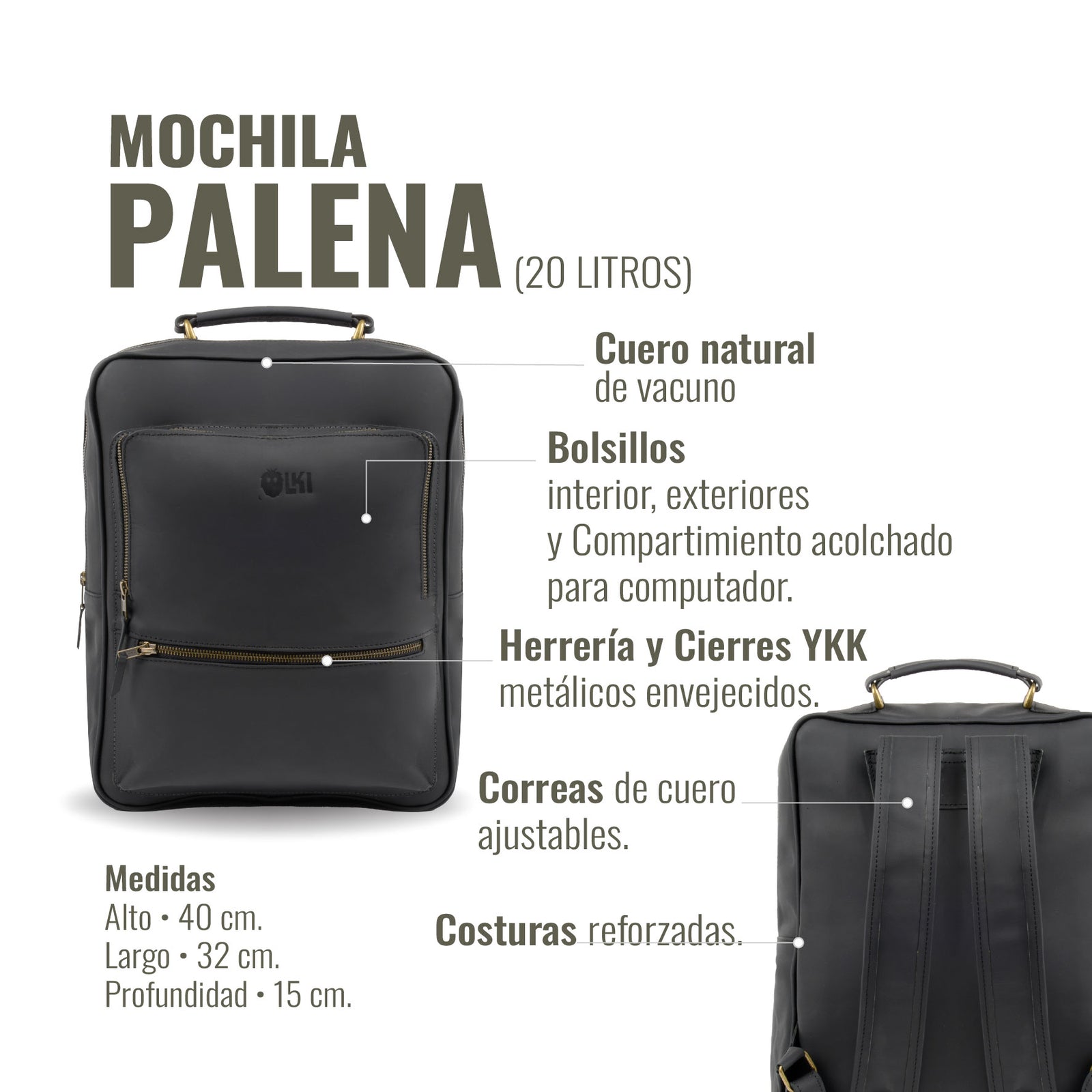 MOCHILA PALENA NEGRA