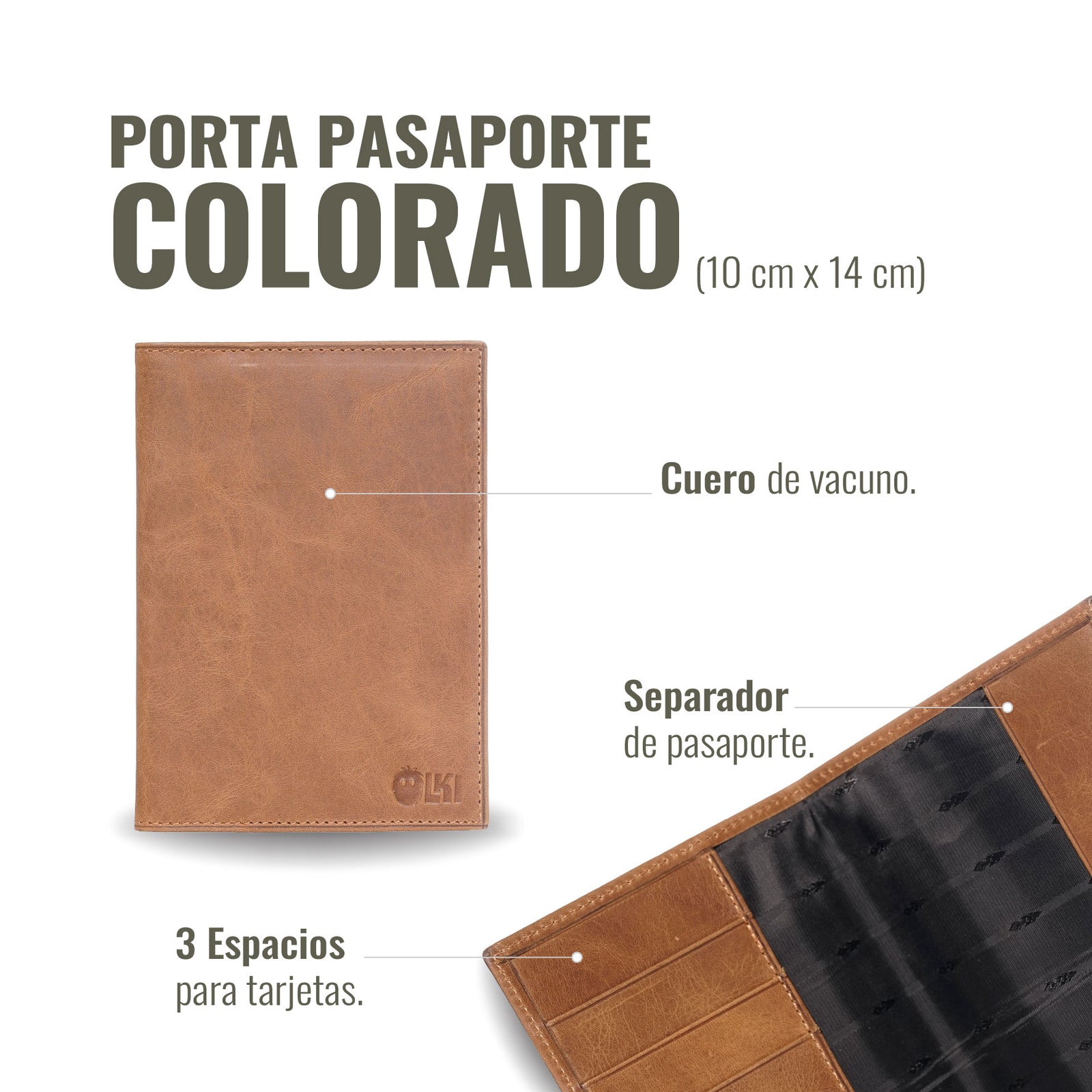 PORTA PASAPORTE COLORADO HABANO