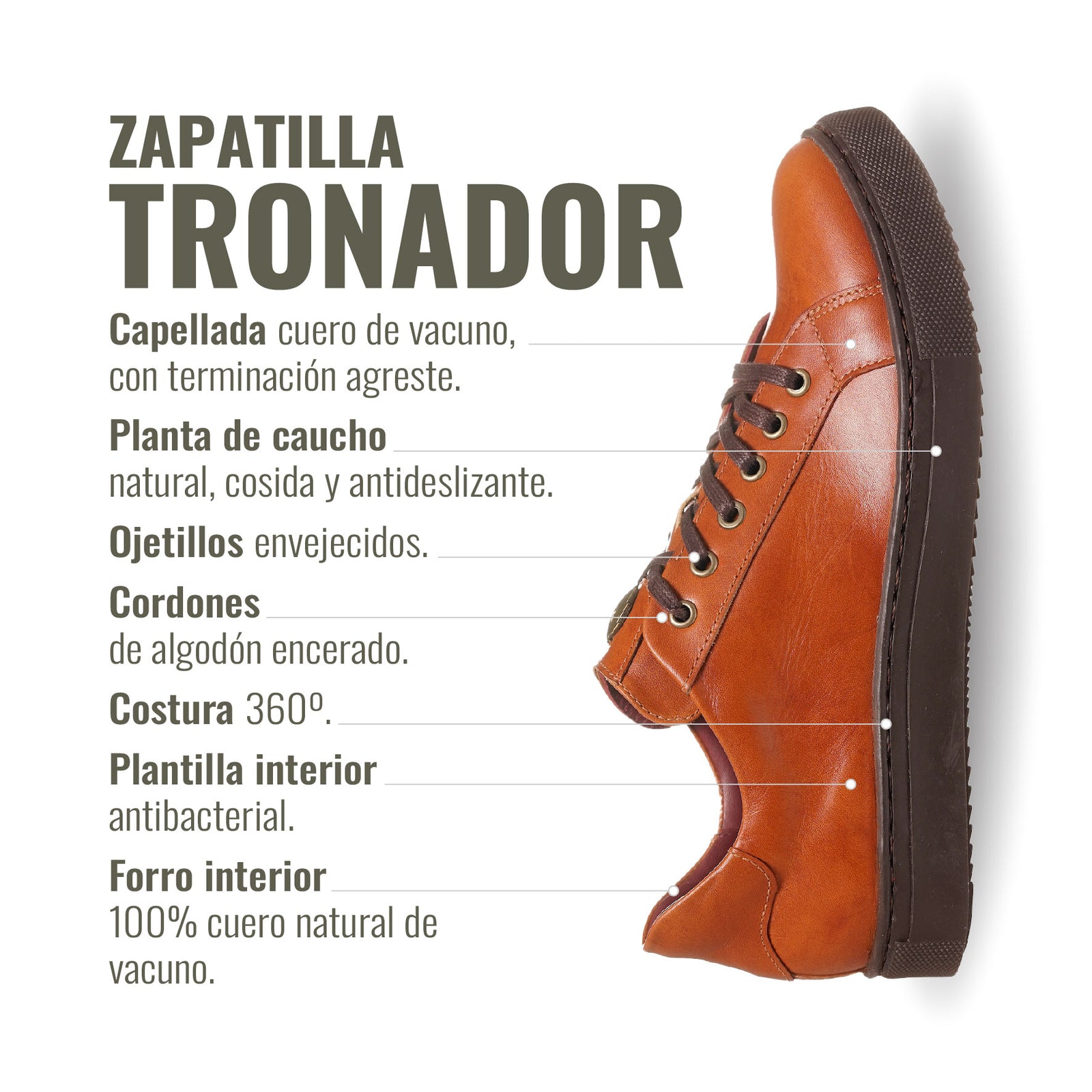 Zapatilla Tronador Tostado Planta Chocolate