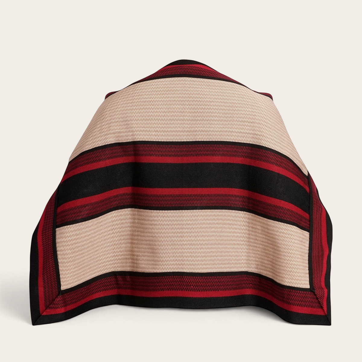 Collera a rayas beige de cuero genuino OLKI, para rodeo chileno.