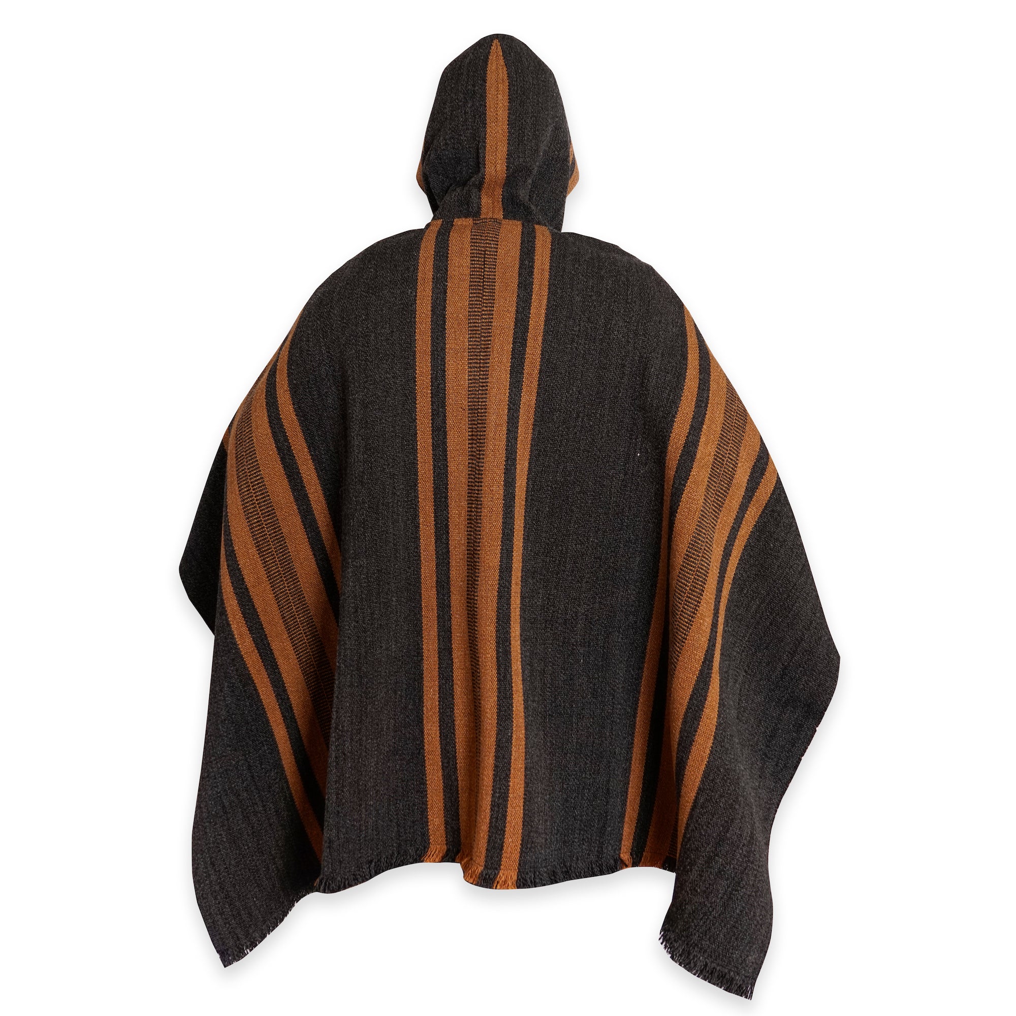 PONCHO LISTADO DE LANA GRIS