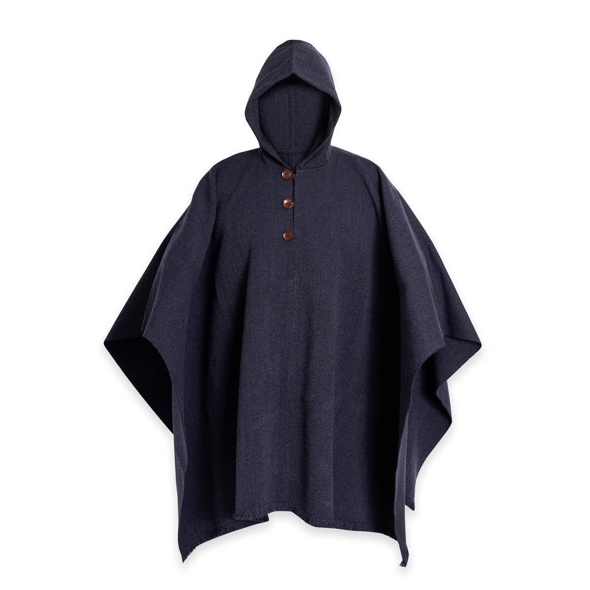 PONCHO DE LANA MARENGO CON GORRO