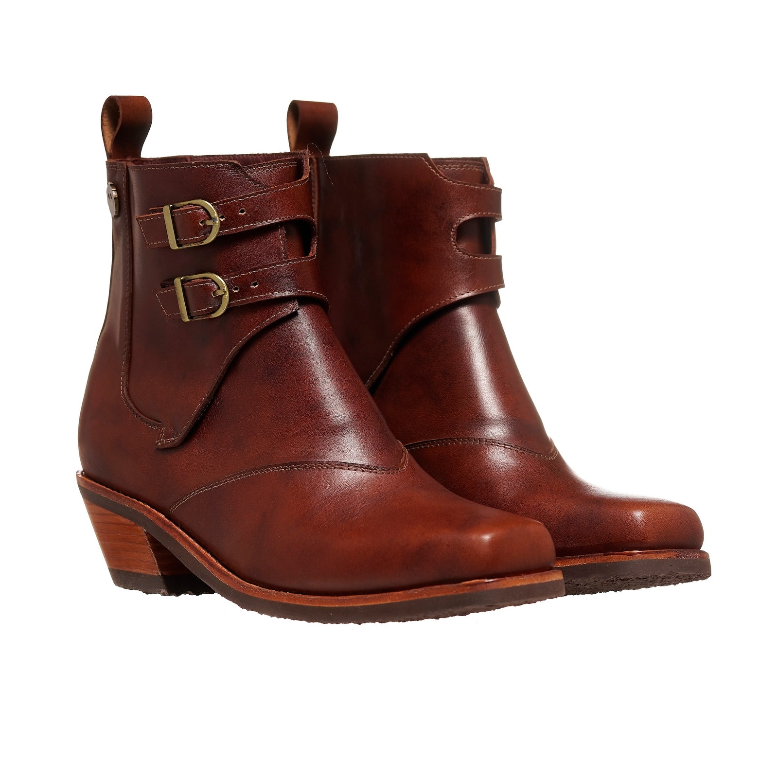 BOTIN DOS HEBILLAS CORTE CASTAÑO