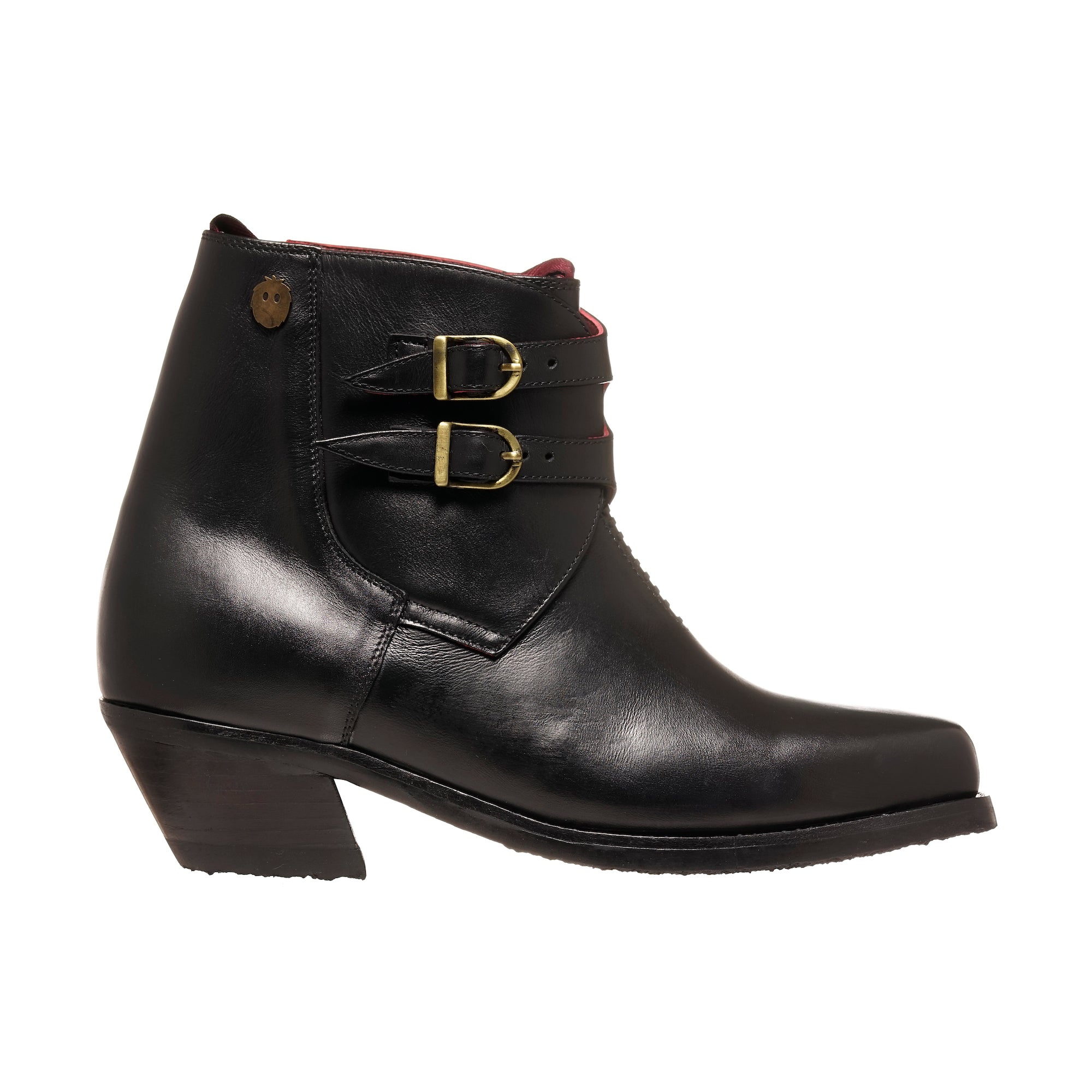 BOTIN DOS HEBILLAS LISO NEGRO