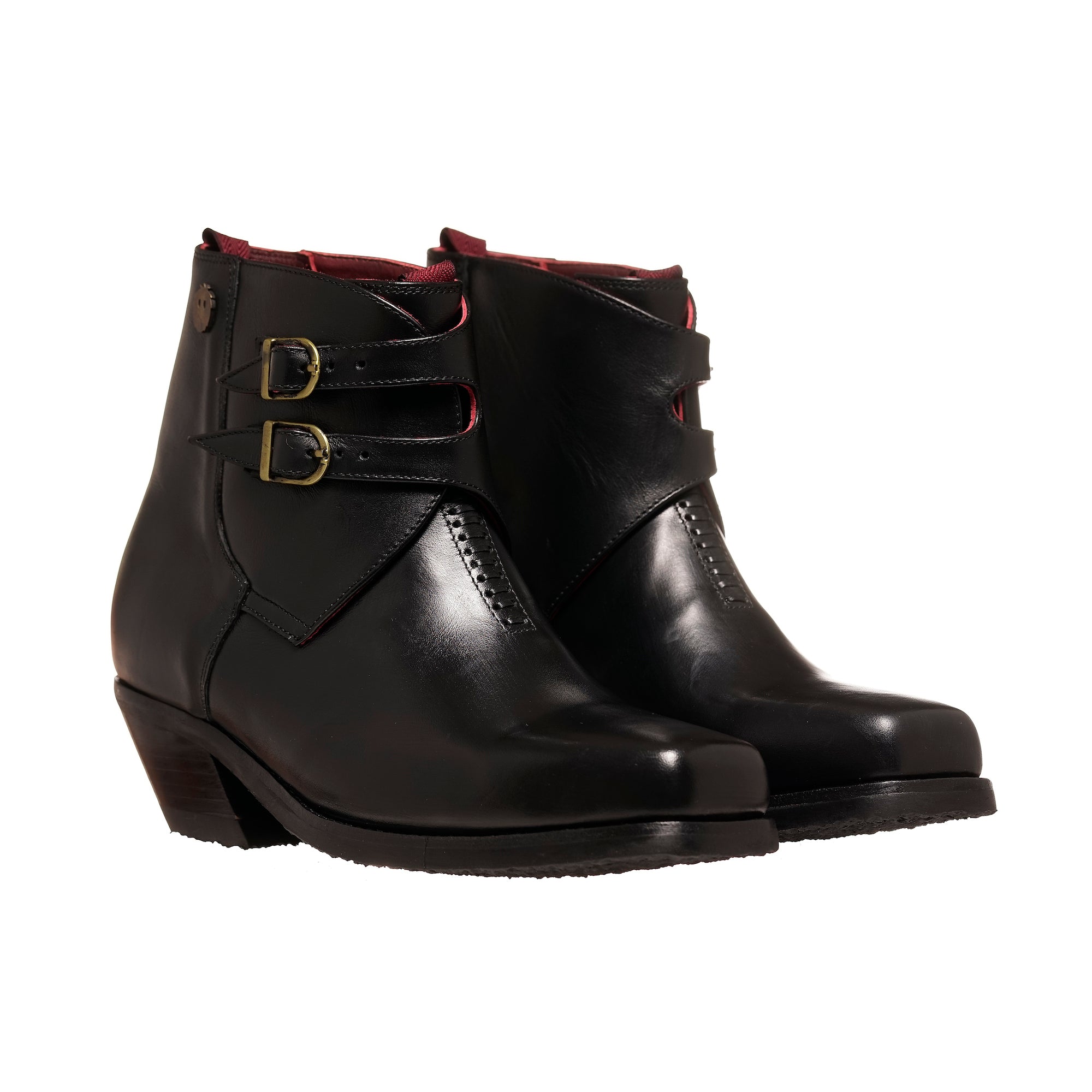 BOTIN DOS HEBILLAS LISO NEGRO