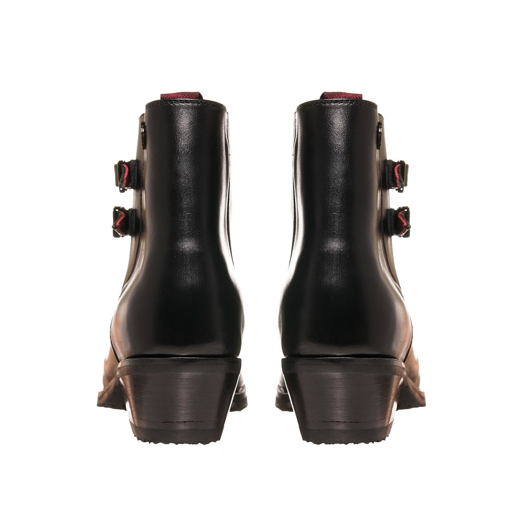 BOTIN DOS HEBILLAS LISO NEGRO