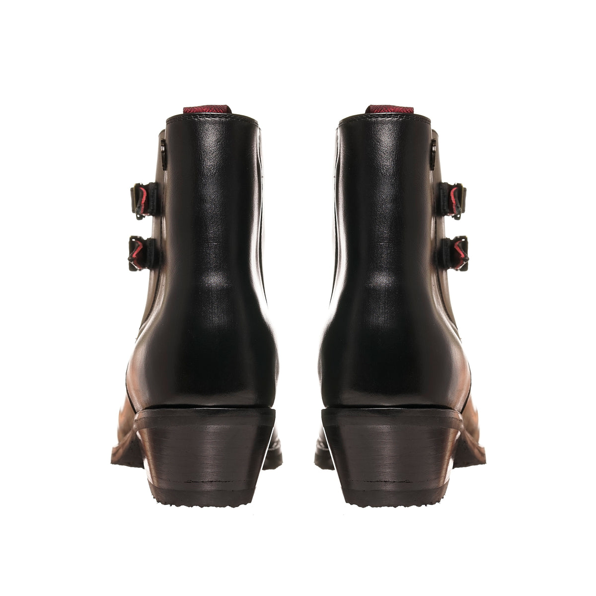 BOTIN DOS HEBILLAS LISO NEGRO