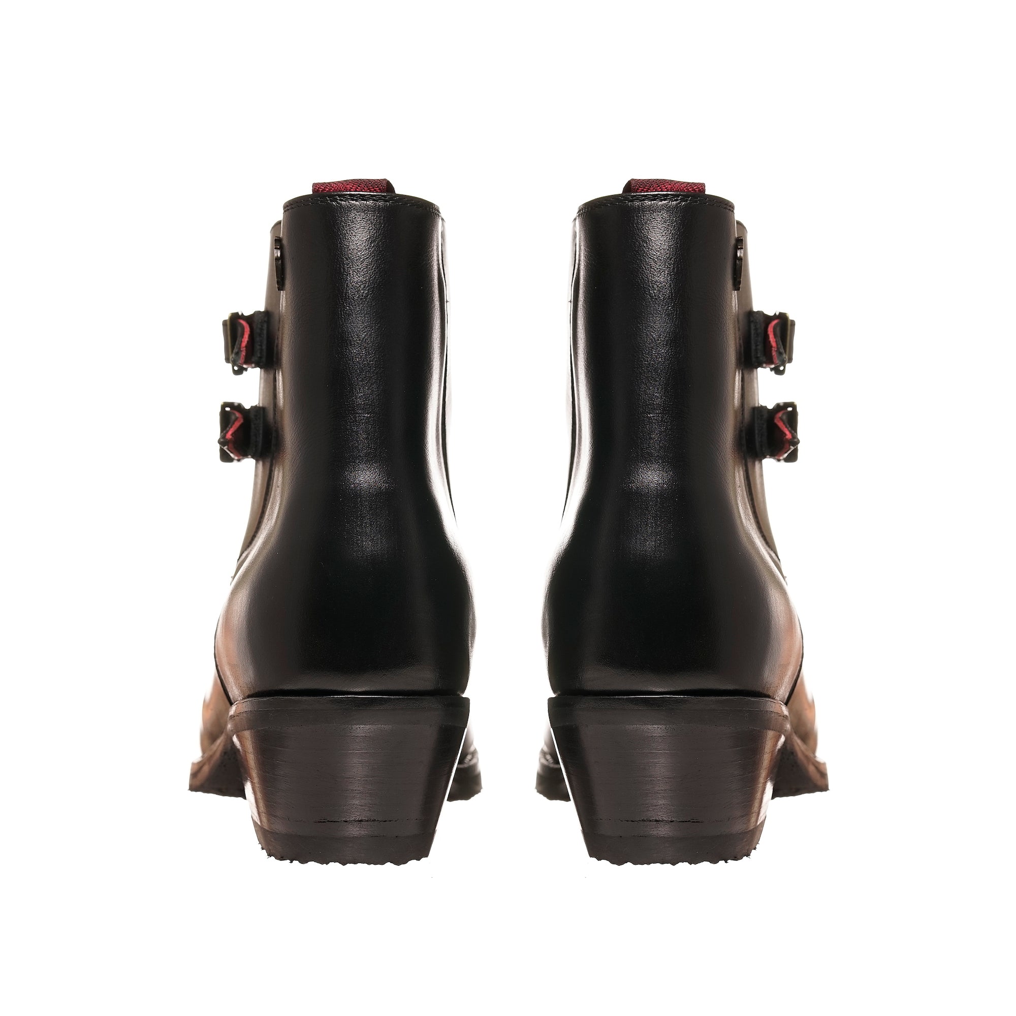 BOTIN DOS HEBILLAS LISO NEGRO