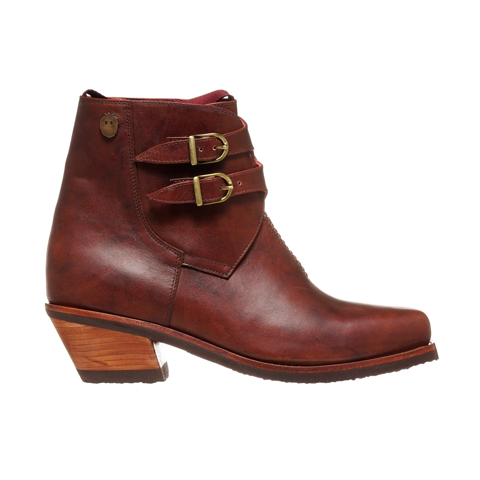 BOTIN DOS HEBILLAS LISO CASTAÑO