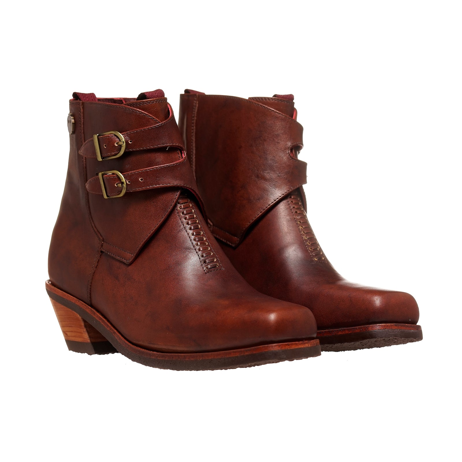 BOTIN DOS HEBILLAS LISO CASTAÑO