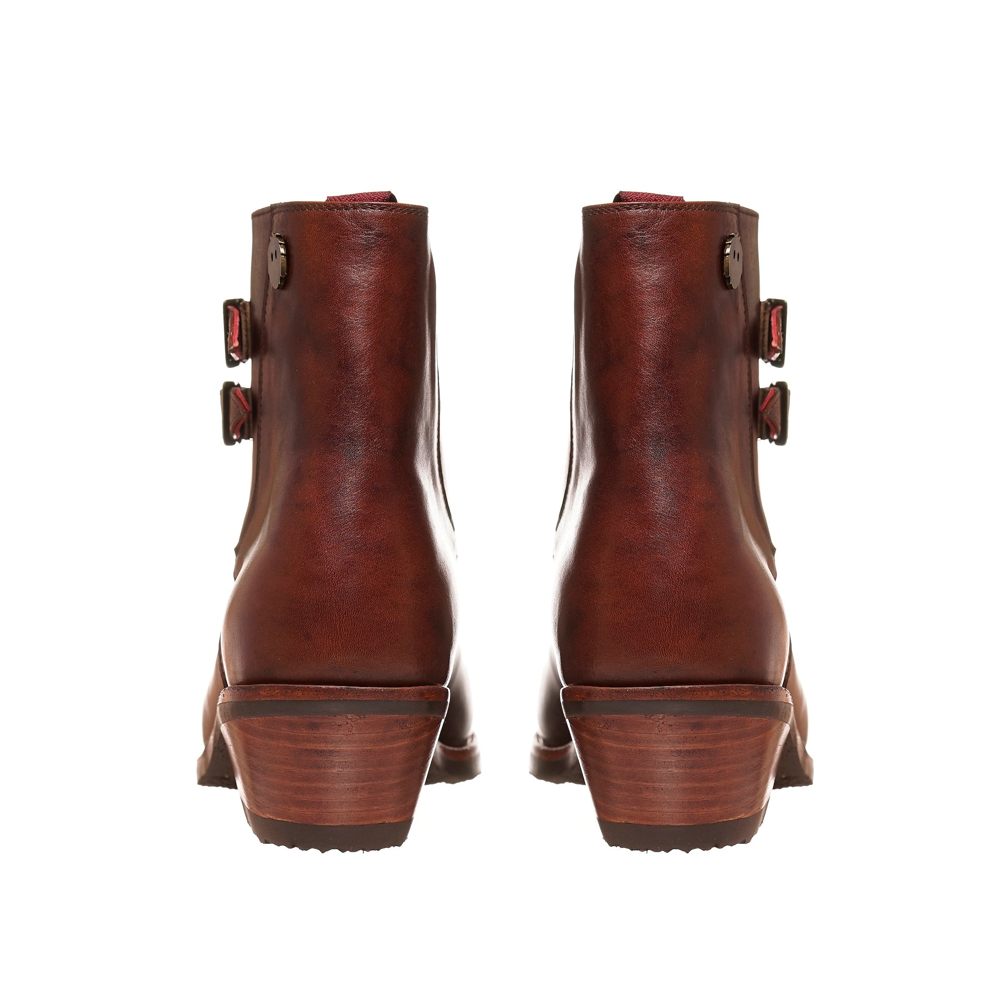 BOTIN DOS HEBILLAS LISO CASTAÑO
