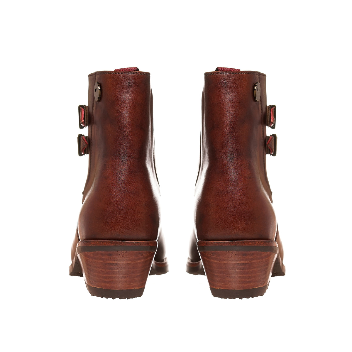 BOTIN DOS HEBILLAS LISO CASTAÑO