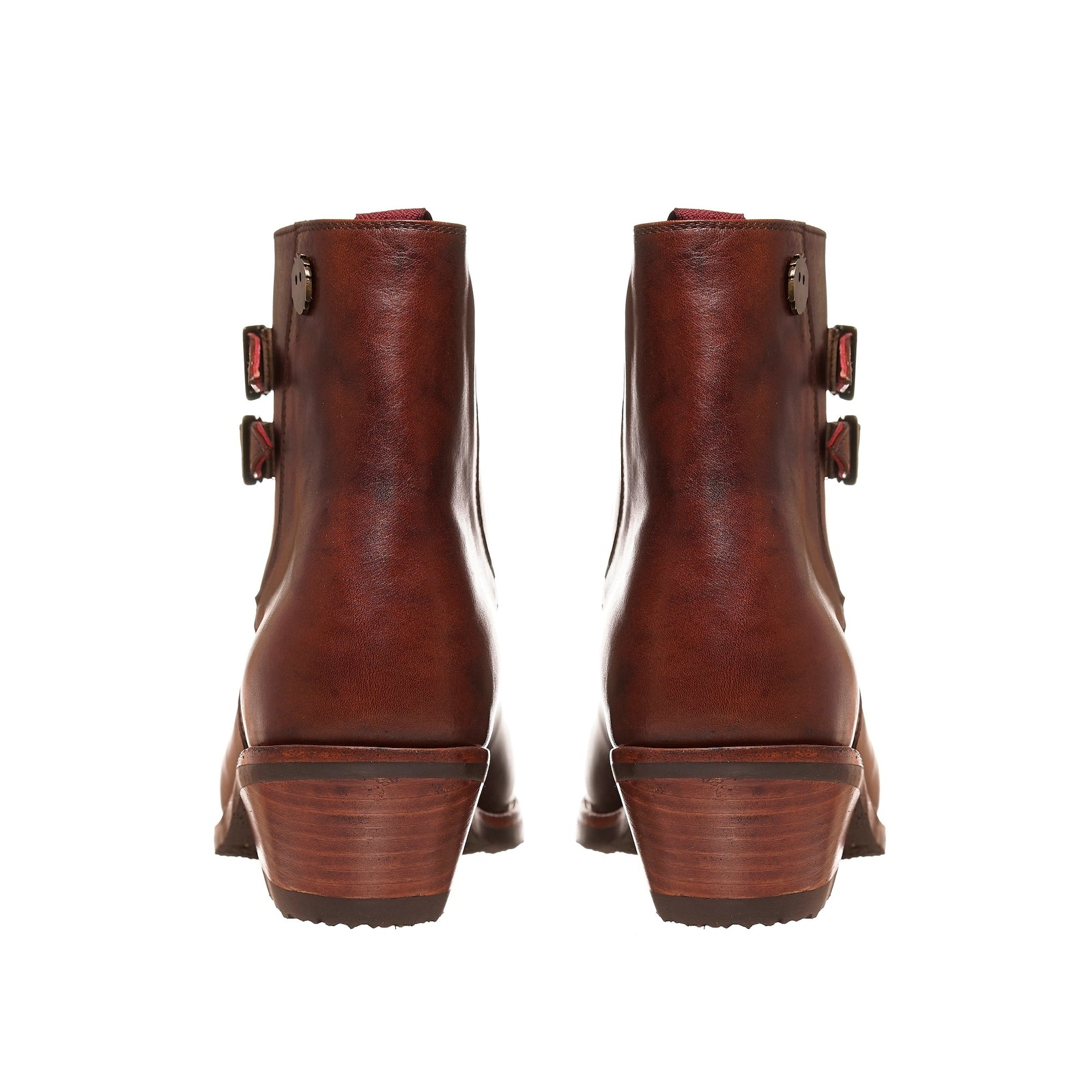 BOTIN DOS HEBILLAS LISO CASTAÑO