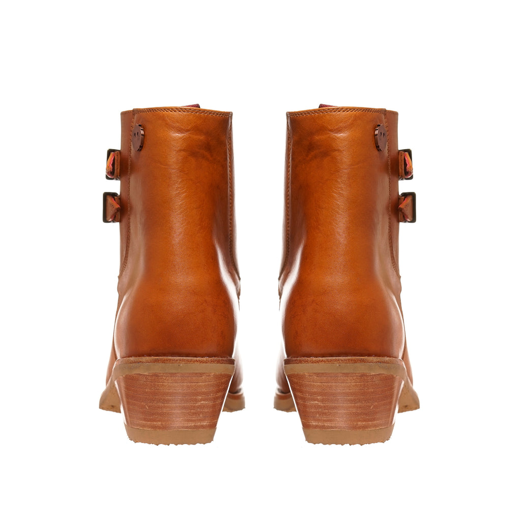 BOTIN DOS HEBILLAS LISO CURRY