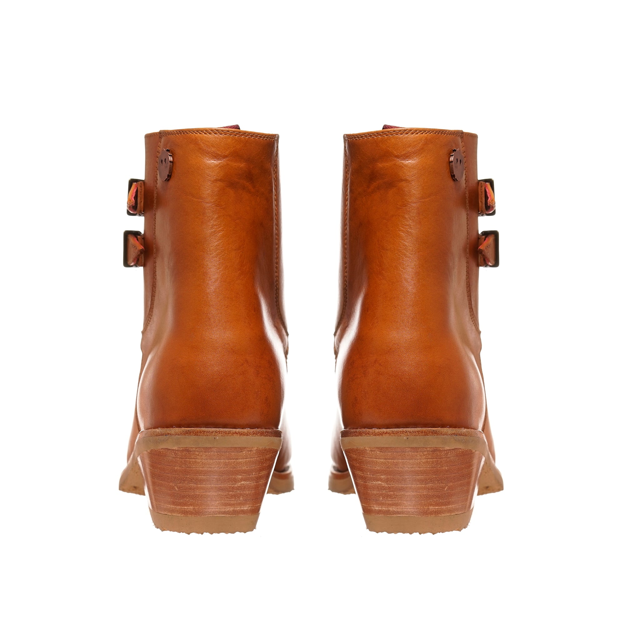 BOTIN DOS HEBILLAS LISO CURRY