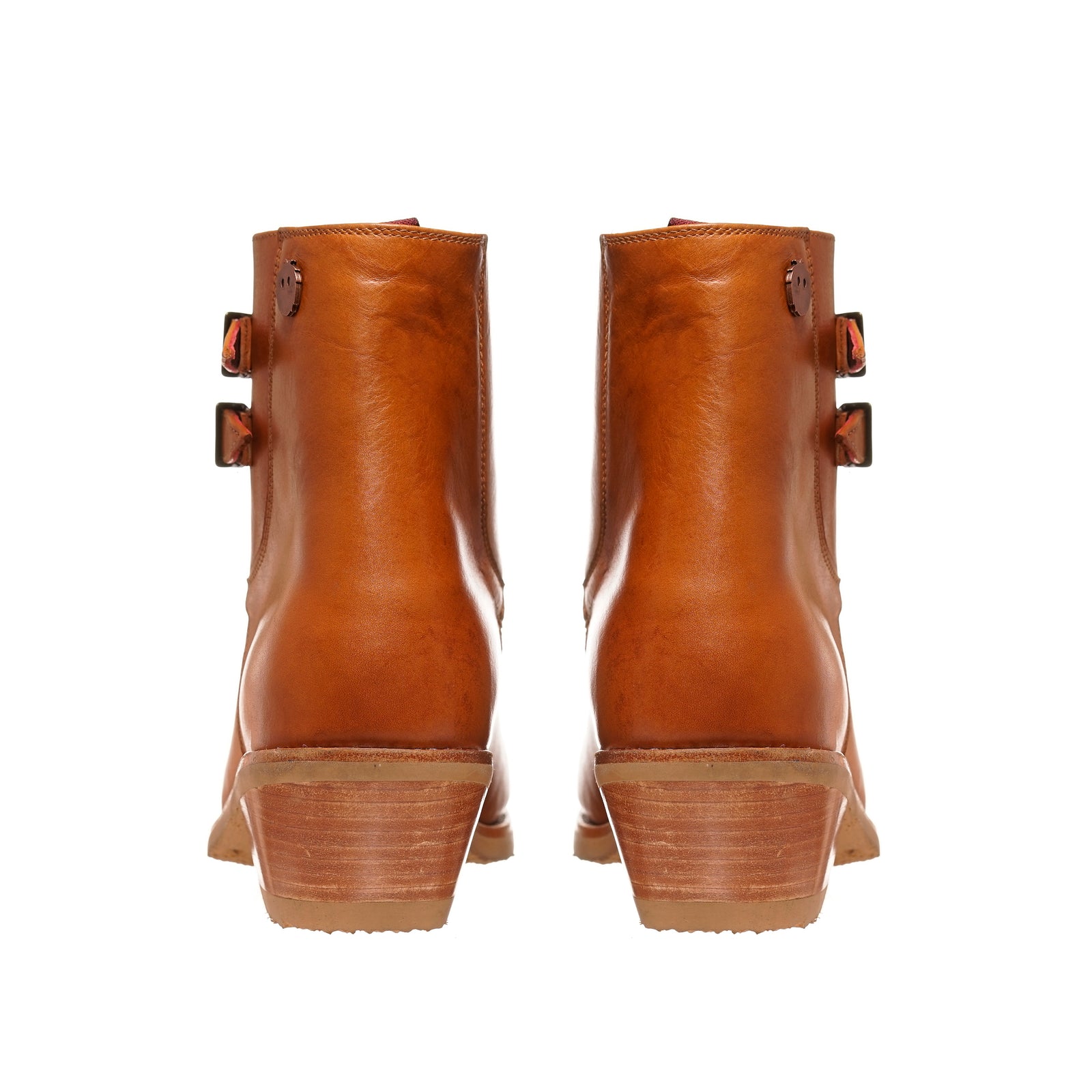 BOTIN DOS HEBILLAS LISO CURRY