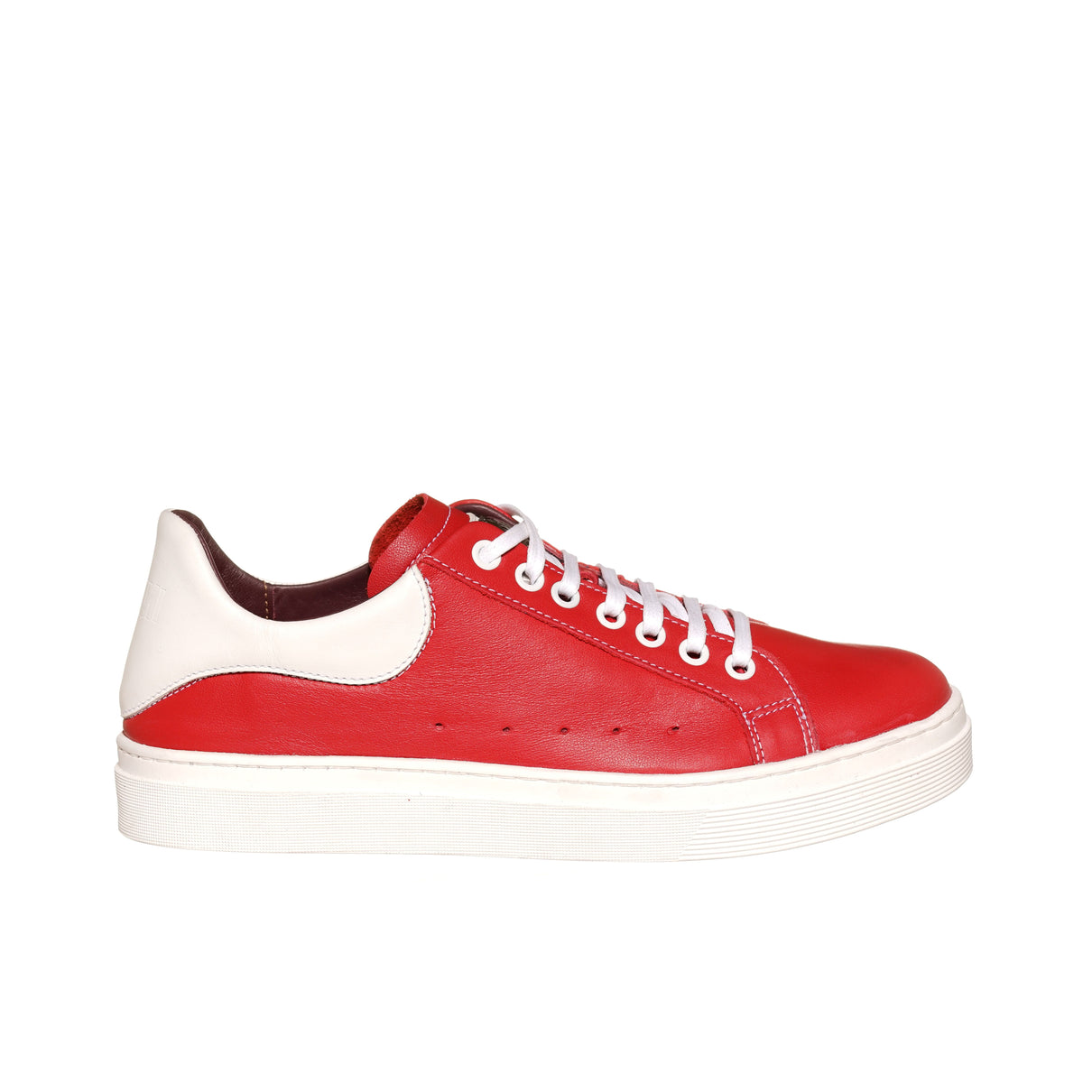 Zapatilla Nevado Roja Talonera Blanca