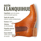 Botín Llanquihue Curry de cuero liso con paneles elásticos laterales y suela de caucho antideslizante. Marca OLKI.