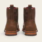 Botín Osorno Camel de cuero para hombre de OLKI con suela de caucho chocolate y tirador trasero.