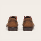 Zapatilla OLKI La Campana de cuero vacuno camel con cordones de algodón encerado y planta de caucho antideslizante.