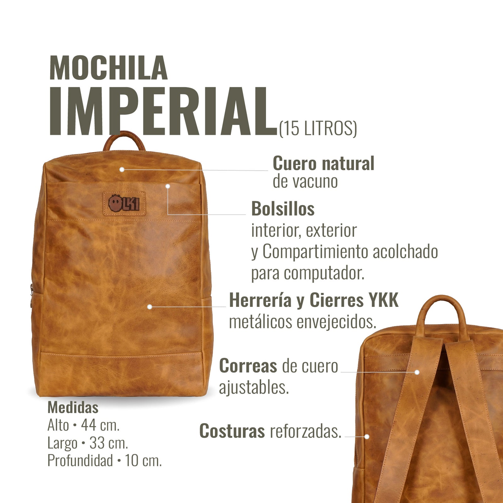 MOCHILA IMPERIAL CARAMEL