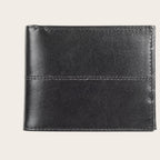 Billetera OLKI Ancoa Negro de cuero con costuras reforzadas y diseño minimalista.