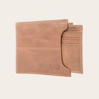 Billetera OLKI Ancoa Habano de cuero marrón con múltiples ranuras para tarjetas y compartimentos para billetes. Diseño minimalista y elegante.