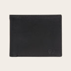 Billetera OLKI Ñuble Negra de cuero con múltiples ranuras para tarjetas y logo grabado.