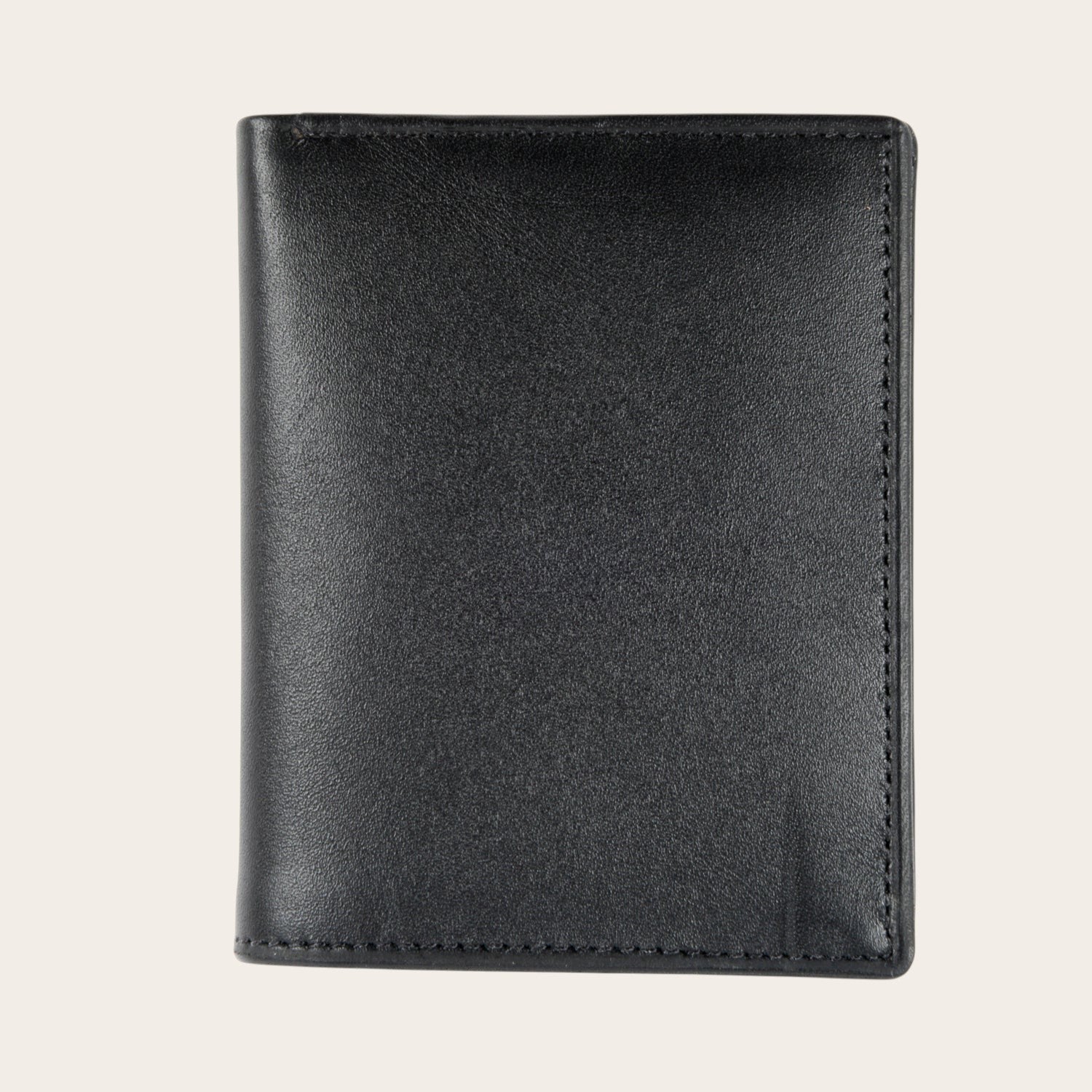 Billetera vertical OLKI Maule Negro de cuero con múltiples ranuras para tarjetas.