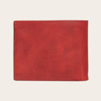 Billetera OLKI Ñuble Rojo de cuero con múltiples ranuras para tarjetas y efectivo. Diseño clásico y delgado.
