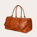 Bolso de viaje OLKI Futaleufu Curry Combinado de cuero, con asas y correa ajustable para el hombro.