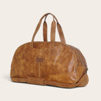 Bolso de viaje OLKI Baker en cuero genuino color café con asas resistentes y diseño espacioso para fin de semana