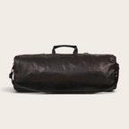 Bolso de viaje OLKI Yelcho negro de piel con asas superiores y correa de hombro ajustable. Ideal para escapadas.