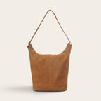 Cartera de hombro OLKI Lilium en cuero Degolux color avellana con diseño minimalista y correa larga