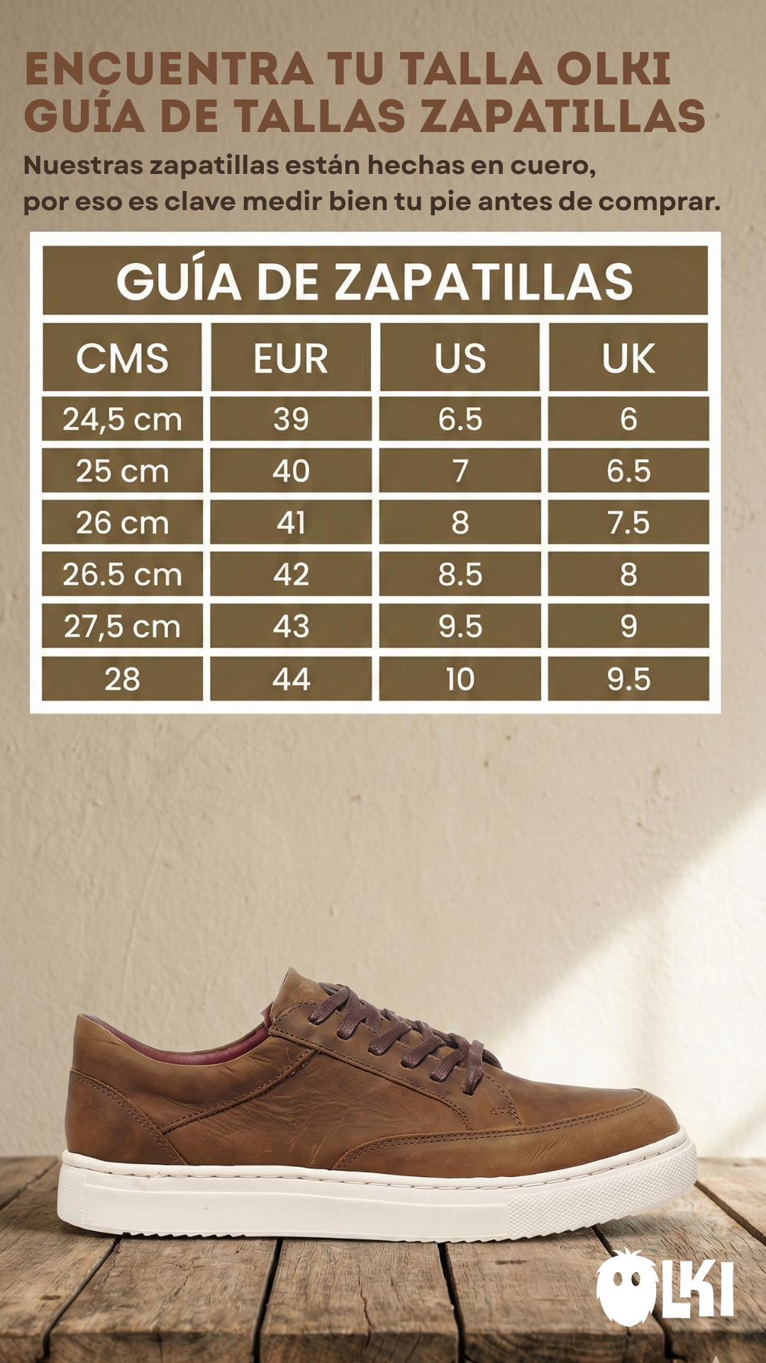 Zapatilla Altas de Cuero Manquehue OLKI - Café Claro/Blanca