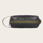 Neceser OLKI Lluta negro y verde con asa lateral y cremallera, ideal para viaje y uso diario.