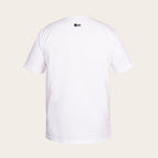 Polera blanca de manga corta OLKI 100% algodón peruano premium con logo discreto en la nuca.
