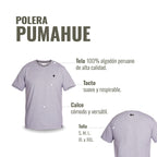 Polera gris de manga corta OLKI Pumahue 100% algodón peruano premium, tacto suave y calce versátil.