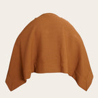 Manta clásica de lana premium OLKI en color castaño liso, tejida en telar con 100% lana natural, ideal para climas fríos.